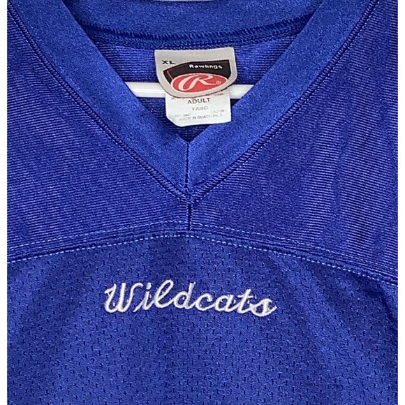Rawlings Football Jersey Adult XL Blue White Wildcats 56 pro performance apparel - Picture 3 of 11